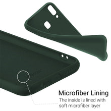 Carica l&#39;immagine nel visualizzatore di Gallery, Moozy Lifestyle. Designed for Samsung A40 Case, Dark Green - Liquid Silicone Cover with Matte Finish and Soft Microfiber Lining
