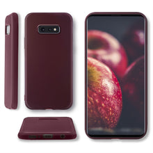 Carica l&#39;immagine nel visualizzatore di Gallery, Moozy Minimalist Series Silicone Case for Samsung S10e, Wine Red - Matte Finish Slim Soft TPU Cover
