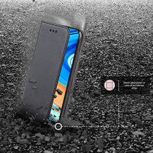 Załaduj obraz do przeglądarki galerii, Moozy Case Flip Cover for Xiaomi Redmi Note 9S and Xiaomi Redmi Note 9 Pro, Black - Smart Magnetic Flip Case with Card Holder and Stand
