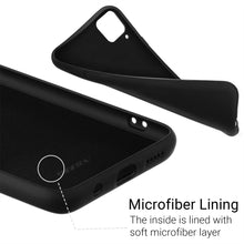 Załaduj obraz do przeglądarki galerii, Moozy Lifestyle. Designed for Huawei P40 Lite Case, Black - Liquid Silicone Cover with Matte Finish and Soft Microfiber Lining
