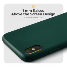 Lade das Bild in den Galerie-Viewer, Moozy Minimalist Series Silicone Case for iPhone X and iPhone XS, Midnight Green - Matte Finish Slim Soft TPU Cover
