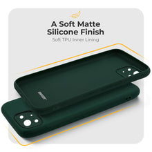 Cargar imagen en el visor de la galería, Moozy Minimalist Series Silicone Case for Xiaomi Mi 11 Lite 5G and 4G, Midnight Green - Matte Finish Lightweight Mobile Phone Case Slim Protective
