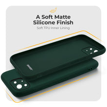 Charger l&#39;image dans la galerie, Moozy Minimalist Series Silicone Case for Xiaomi Mi 11 Lite 5G and 4G, Midnight Green - Matte Finish Lightweight Mobile Phone Case Slim Protective
