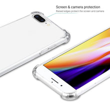 Cargar imagen en el visor de la galería, Moozy Shock Proof Silicone Case for iPhone 7 Plus, iPhone 8 Plus - Transparent Crystal Clear Phone Case Soft TPU Cover
