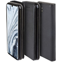 Lade das Bild in den Galerie-Viewer, Moozy Case Flip Cover for Xiaomi Mi Note 10, Xiaomi Mi Note 10 Pro, Black - Smart Magnetic Flip Case with Card Holder and Stand
