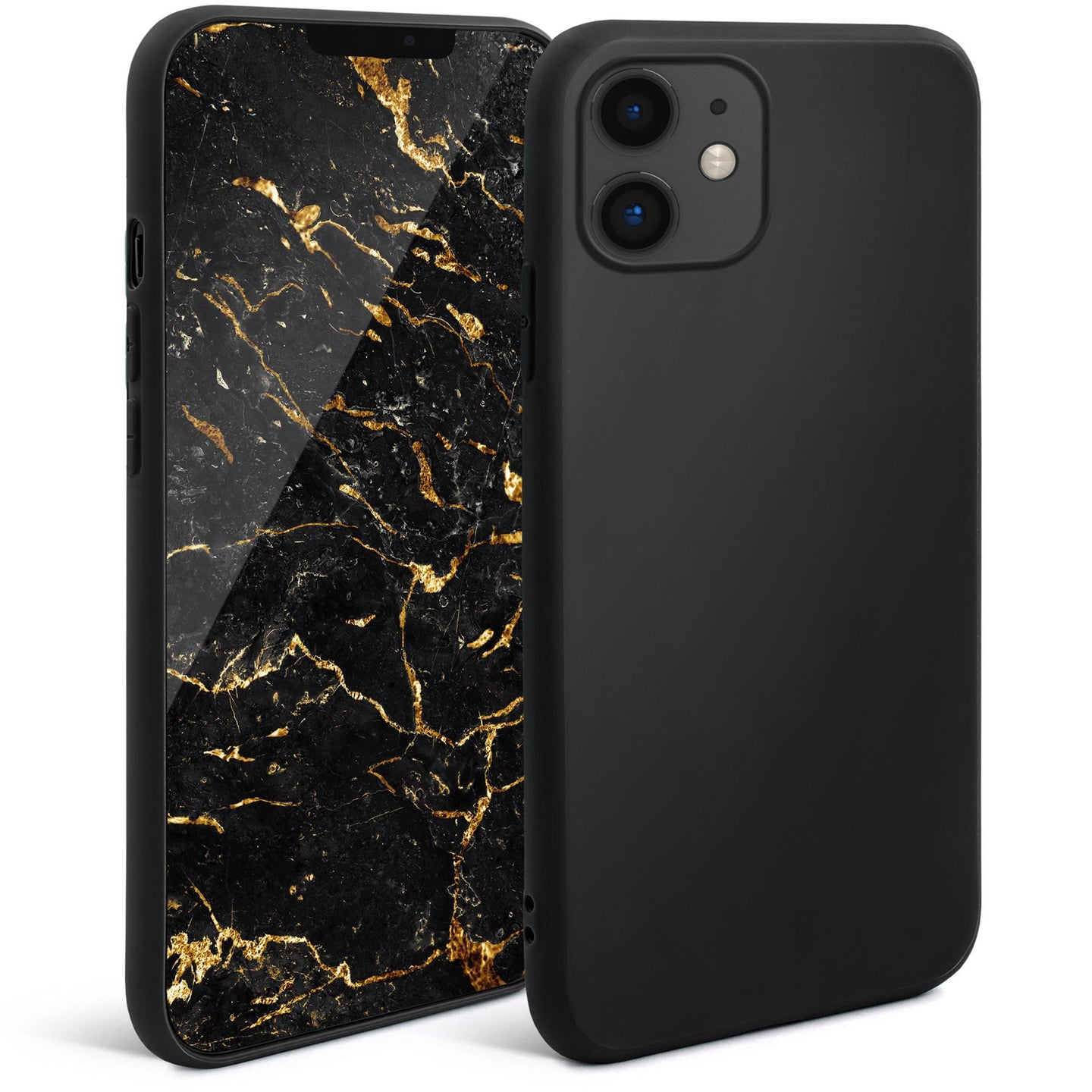 Moozy Minimalist Series Silicone Case for iPhone 11, Black - Matte Finish Slim Soft TPU Cover