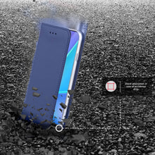 Cargar imagen en el visor de la galería, Moozy Case Flip Cover for Oppo A72, Oppo A52 and Oppo A92, Dark Blue - Smart Magnetic Flip Case with Card Holder and Stand

