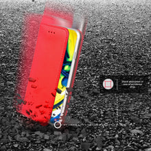 Załaduj obraz do przeglądarki galerii, Moozy Case Flip Cover for Samsung A80, Red - Smart Magnetic Flip Case with Card Holder and Stand
