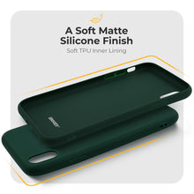 Carica l&#39;immagine nel visualizzatore di Gallery, Moozy Minimalist Series Silicone Case for iPhone X and iPhone XS, Midnight Green - Matte Finish Slim Soft TPU Cover
