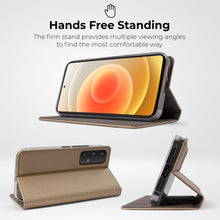 Lade das Bild in den Galerie-Viewer, Moozy Case Flip Cover for Samsung A53 5G, Gold - Smart Magnetic Flip Case Flip Folio Wallet Case with Card Holder and Stand, Credit Card Slots, Kickstand Function
