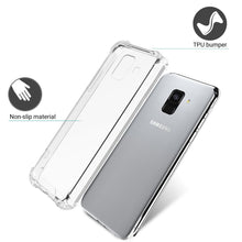 Load image into Gallery viewer, Moozy Shock Proof Silicone Case for Samsung A8 2018 - Transparent Crystal Clear Phone Case Soft TPU Cover
