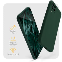 Cargar imagen en el visor de la galería, Moozy Minimalist Series Silicone Case for Samsung A12, Midnight Green - Matte Finish Lightweight Mobile Phone Case Slim Soft Protective

