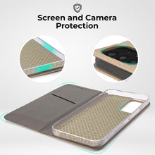 Charger l&#39;image dans la galerie, Moozy Case Flip Cover for Samsung A33 5G, Gold - Smart Magnetic Flip Case Flip Folio Wallet Case with Card Holder and Stand, Credit Card Slots, Kickstand Function
