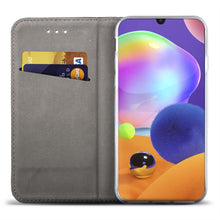 Lade das Bild in den Galerie-Viewer, Moozy Case Flip Cover for Samsung A31, Gold - Smart Magnetic Flip Case with Card Holder and Stand
