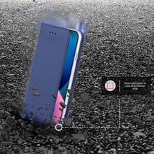 Charger l&#39;image dans la galerie, Moozy Case Flip Cover for iPhone 13 Mini, Dark Blue - Smart Magnetic Flip Case Flip Folio Wallet Case with Card Holder and Stand, Credit Card Slots
