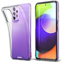 Carica l&#39;immagine nel visualizzatore di Gallery, Moozy Xframe Shockproof Case for Samsung A52s 5G and Samsung A52 - Transparent Rim Case, Double Colour Clear Hybrid Cover with Shock Absorbing TPU Rim
