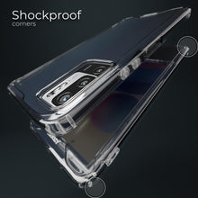 Load image into Gallery viewer, Moozy Xframe Shockproof Case for Xiaomi Redmi Note 10 5G and Poco M3 Pro 5G - Transparent Rim Case, Double Colour Clear Hybrid Cover with Shock Absorbing TPU Rim
