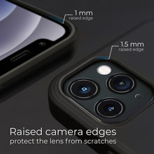 Lade das Bild in den Galerie-Viewer, Moozy Lifestyle. Silicone Case for iPhone 13 Pro, Black - Liquid Silicone Lightweight Cover with Matte Finish
