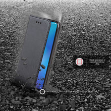 Cargar imagen en el visor de la galería, Moozy Case Flip Cover for Xiaomi Mi 9 SE, Black - Smart Magnetic Flip Case with Card Holder and Stand

