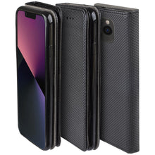 Carica l&#39;immagine nel visualizzatore di Gallery, Moozy Case Flip Cover for iPhone 13 Pro, Black - Smart Magnetic Flip Case Flip Folio Wallet Case with Card Holder and Stand, Credit Card Slots10,99
