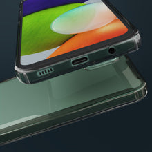 Cargar imagen en el visor de la galería, Moozy Xframe Shockproof Case for Samsung A22 5G - Black Rim Transparent Case, Double Colour Clear Hybrid Cover with Shock Absorbing TPU Rim
