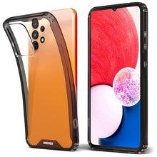 Load image into Gallery viewer, Moozy Xframe Shockproof Case for Samsung A13 4G - Black Rim Transparent Case, Double Colour Clear Hybrid Cover with Shock Absorbing TPU Rim
