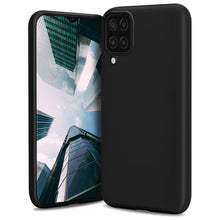 Load image into Gallery viewer, Moozy Lifestyle. Designed for Samsung A12 Case, Black - Liquid Silicone Lightweight Cover with Matte Finish
