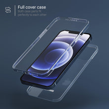Charger l&#39;image dans la galerie, Moozy 360 Degree Case for iPhone 12 mini - Full body Front and Back Slim Clear Transparent TPU Silicone Gel Cover
