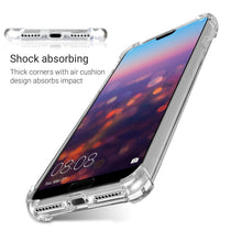Afbeelding in Gallery-weergave laden, Moozy Shock Proof Silicone Case for Huawei P20 Pro - Transparent Crystal Clear Phone Case Soft TPU Cover
