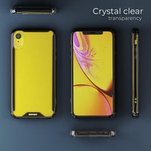 Załaduj obraz do przeglądarki galerii, Moozy Xframe Shockproof Case for iPhone XR - Black Rim Transparent Case, Double Colour Clear Hybrid Cover with Shock Absorbing TPU Rim
