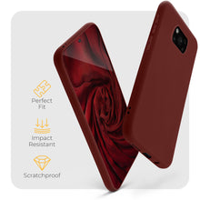 Charger l&#39;image dans la galerie, Moozy Minimalist Series Silicone Case for Xiaomi Poco X3 Pro and X3 NFC, Wine Red - Matte Finish Lightweight Mobile Phone Case Slim Soft Protective TPU Cover with Matte Surface
