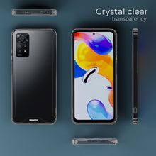 Cargar imagen en el visor de la galería, Moozy Xframe Shockproof Case for Xiaomi Redmi Note 11 and 11S - Transparent Rim Case, Double Colour Clear Hybrid Cover with Shock Absorbing TPU Rim
