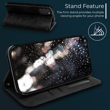 Lade das Bild in den Galerie-Viewer, Moozy Marble Black Flip Case for Samsung S20 FE - Flip Cover Magnetic Flip Folio Retro Wallet Case with Card Holder and Stand, Credit Card Slots
