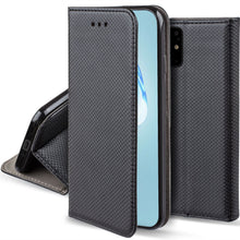 Carica l&#39;immagine nel visualizzatore di Gallery, Moozy Case Flip Cover for Samsung S20, Black - Smart Magnetic Flip Case with Card Holder and Stand
