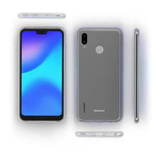 Afbeelding in Gallery-weergave laden, Moozy 360 Degree Case for Huawei P20 Lite - Full body Front and Back Slim Clear Transparent TPU Silicone Gel Cover
