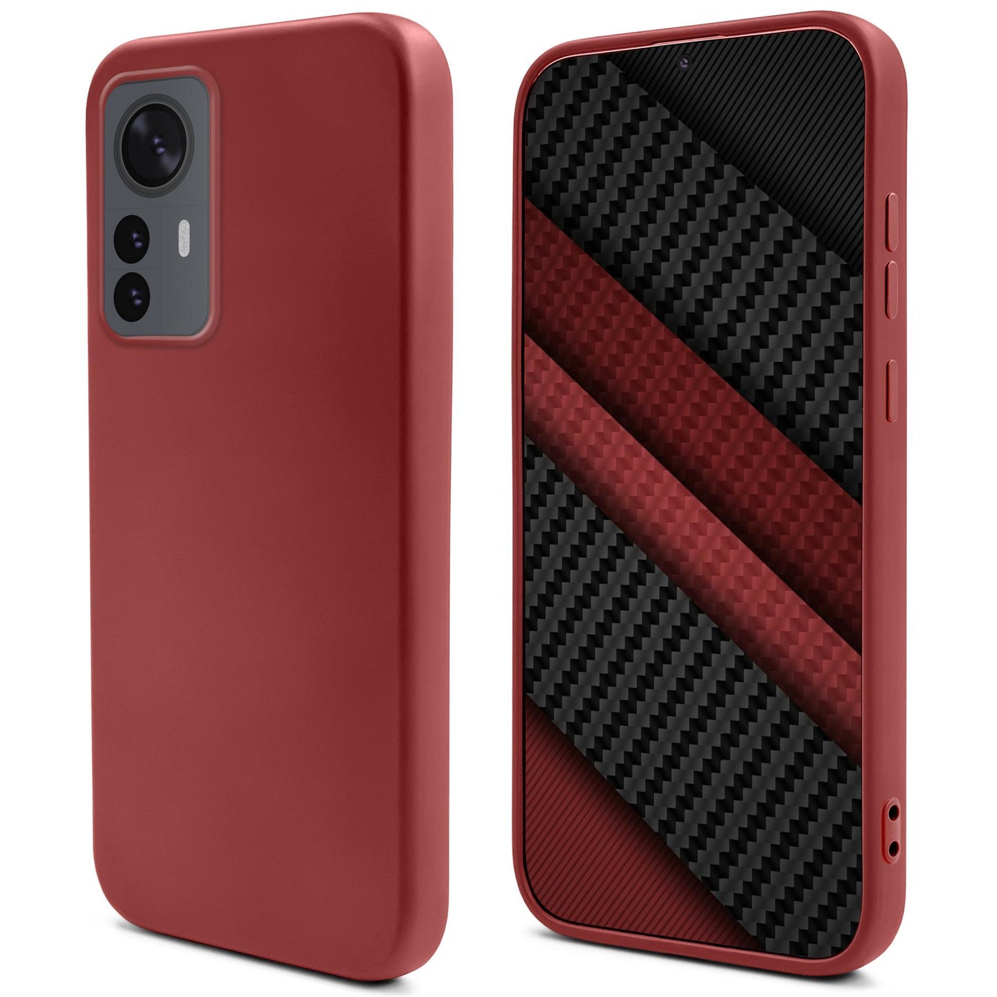 Moozy Lifestyle. Silicone Case for Xiaomi 12 Pro, Vintage Pink - Liquid Silicone Lightweight Cover with Matte Finish and Soft Microfiber Lining, Premium Silicone Case