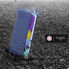 Charger l&#39;image dans la galerie, Moozy Case Flip Cover for Samsung A51, Dark Blue - Smart Magnetic Flip Case with Card Holder and Stand
