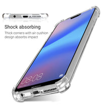 Carica l&#39;immagine nel visualizzatore di Gallery, Moozy Shock Proof Silicone Case for Huawei P20 Lite - Transparent Crystal Clear Phone Case Soft TPU Cover
