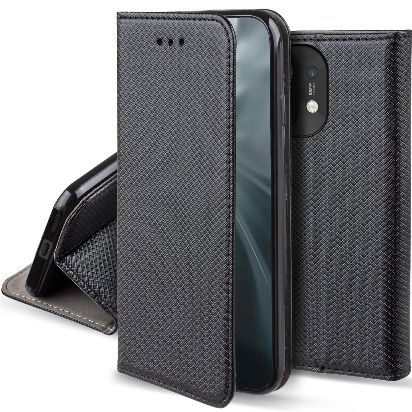 Moozy Case Flip Cover for Xiaomi Mi 11, Black - Smart Magnetic Flip Case Flip Folio Wallet Case with Card Holder and Stand, Credit Card Slots10,99