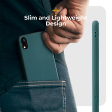 Ladda upp bild till gallerivisning, Moozy Minimalist Series Silicone Case for iPhone XR, Blue Grey - Matte Finish Slim Soft TPU Cover
