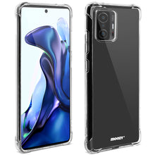 Charger l&#39;image dans la galerie, Moozy Shockproof Silicone Case for Xiaomi 11T and 11T Pro - Transparent Case with Shock Absorbing 3D Corners Crystal Clear Protective Phone Case
