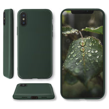 Załaduj obraz do przeglądarki galerii, Moozy Lifestyle. Designed for iPhone X and iPhone XS Case, Dark Green - Liquid Silicone Cover with Matte Finish and Soft Microfiber Lining
