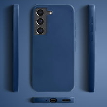 Załaduj obraz do przeglądarki galerii, Moozy Lifestyle. Silicone Case for Samsung S21 FE, Midnight Blue - Liquid Silicone Lightweight Cover with Matte Finish and Soft Microfiber Lining, Premium Silicone Case
