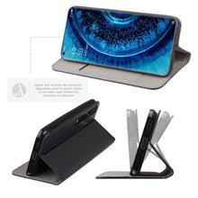 Cargar imagen en el visor de la galería, Moozy Case Flip Cover for Oppo Find X2 Pro, Black - Smart Magnetic Flip Case with Card Holder and Stand
