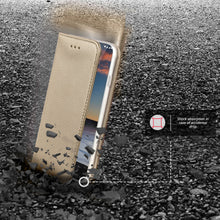 Załaduj obraz do przeglądarki galerii, Moozy Case Flip Cover for Nokia 5.3, Gold - Smart Magnetic Flip Case with Card Holder and Stand
