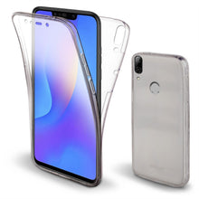 Charger l&#39;image dans la galerie, Moozy 360 Degree Case for Huawei P Smart Plus 2018 - Full body Front and Back Slim Clear Transparent TPU Silicone Gel Cover
