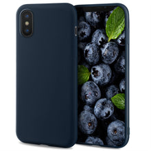 Ladda upp bild till gallerivisning, Moozy Lifestyle. Designed for iPhone X and iPhone XS Case, Midnight Blue - Liquid Silicone Cover with Matte Finish and Soft Microfiber Lining
