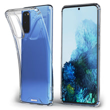 Load image into Gallery viewer, Moozy Xframe Shockproof Case for Samsung S20 FE - Transparent Rim Case, Double Colour Clear Hybrid Cover with Shock Absorbing TPU Rim
