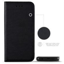 Ladda upp bild till gallerivisning, Moozy Case Flip Cover for Samsung A12, Black - Smart Magnetic Flip Case with Card Holder and Stand
