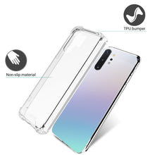 Załaduj obraz do przeglądarki galerii, Moozy Shock Proof Silicone Case for Samsung Note 10 Plus - Transparent Crystal Clear Phone Case Soft TPU Cover
